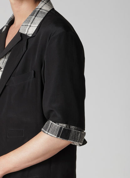 CREPE DE CHINE 6 POCKETS SHORT SLEEVE SUIT JACKET