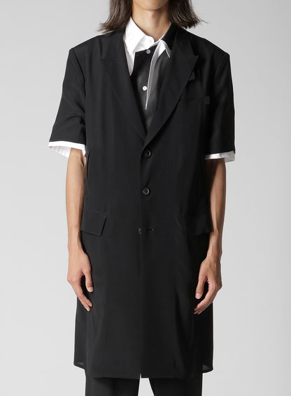 CREPE DE CHINE 4 BUTTONS SHORT SLEEVE JACKET