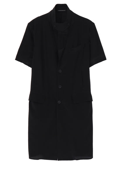 CREPE DE CHINE 4 BUTTONS SHORT SLEEVE JACKET