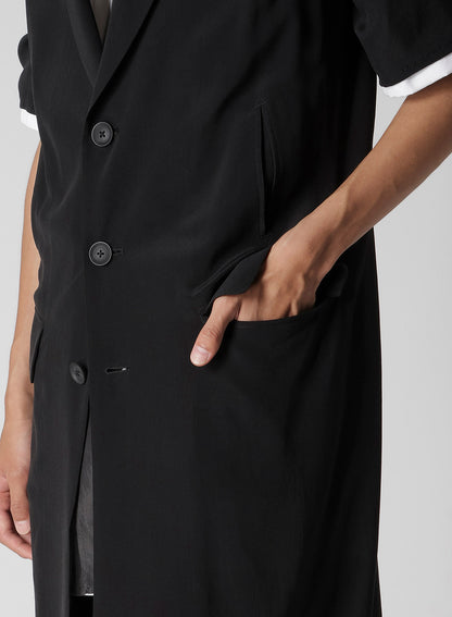CREPE DE CHINE 4 BUTTONS SHORT SLEEVE JACKET
