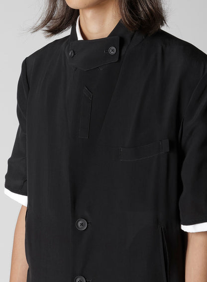 CREPE DE CHINE 4 BUTTONS SHORT SLEEVE JACKET