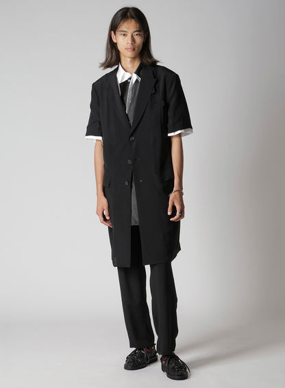 CREPE DE CHINE 4 BUTTONS SHORT SLEEVE JACKET