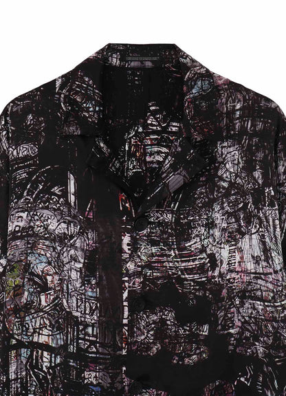 BLACK/LINING PRINTED LONG CAPE JACKET