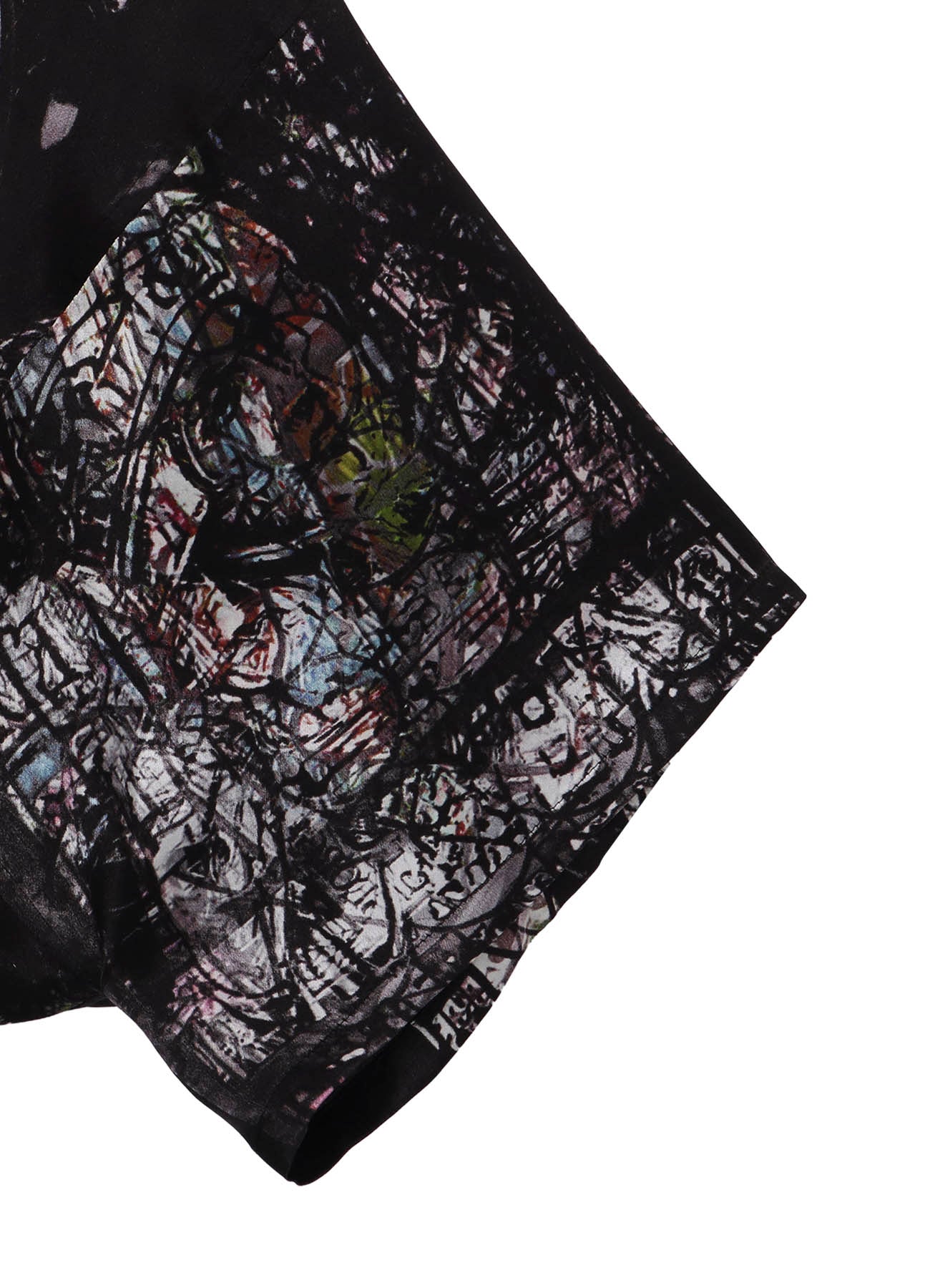 BLACK/LINING PRINTED LONG CAPE JACKET