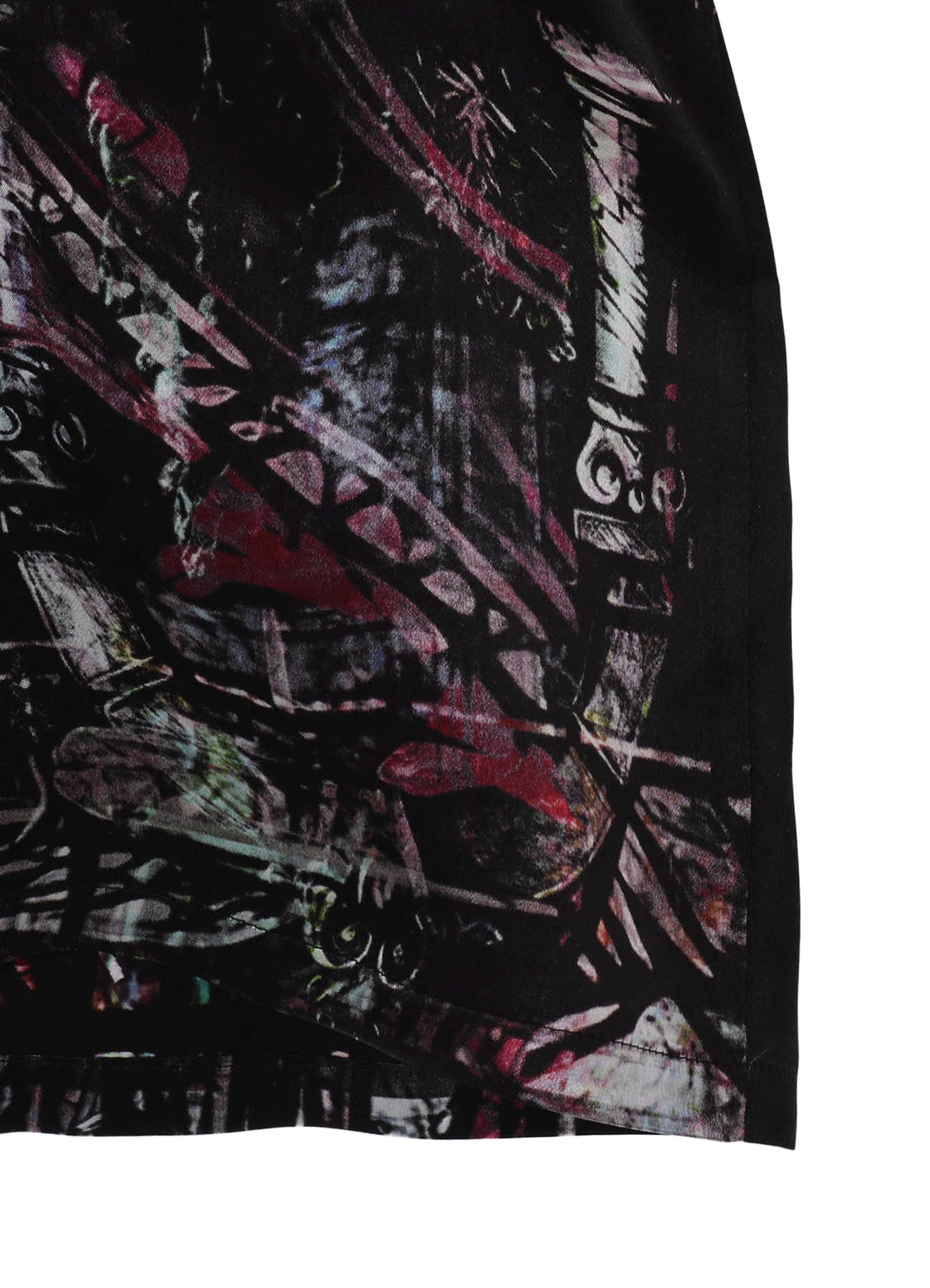 BLACK/LINING PRINTED LONG CAPE JACKET