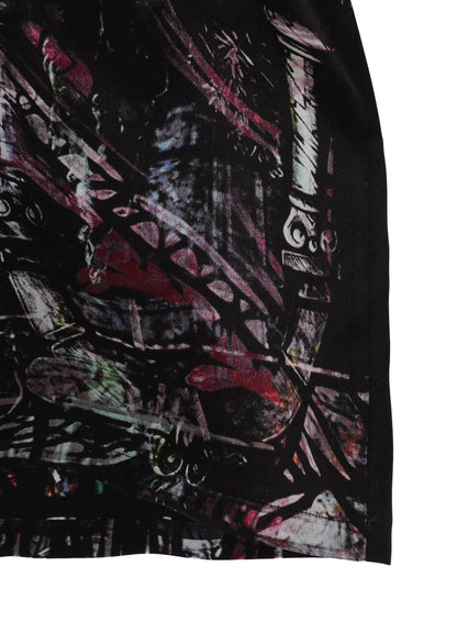BLACK/LINING PRINTED LONG CAPE JACKET
