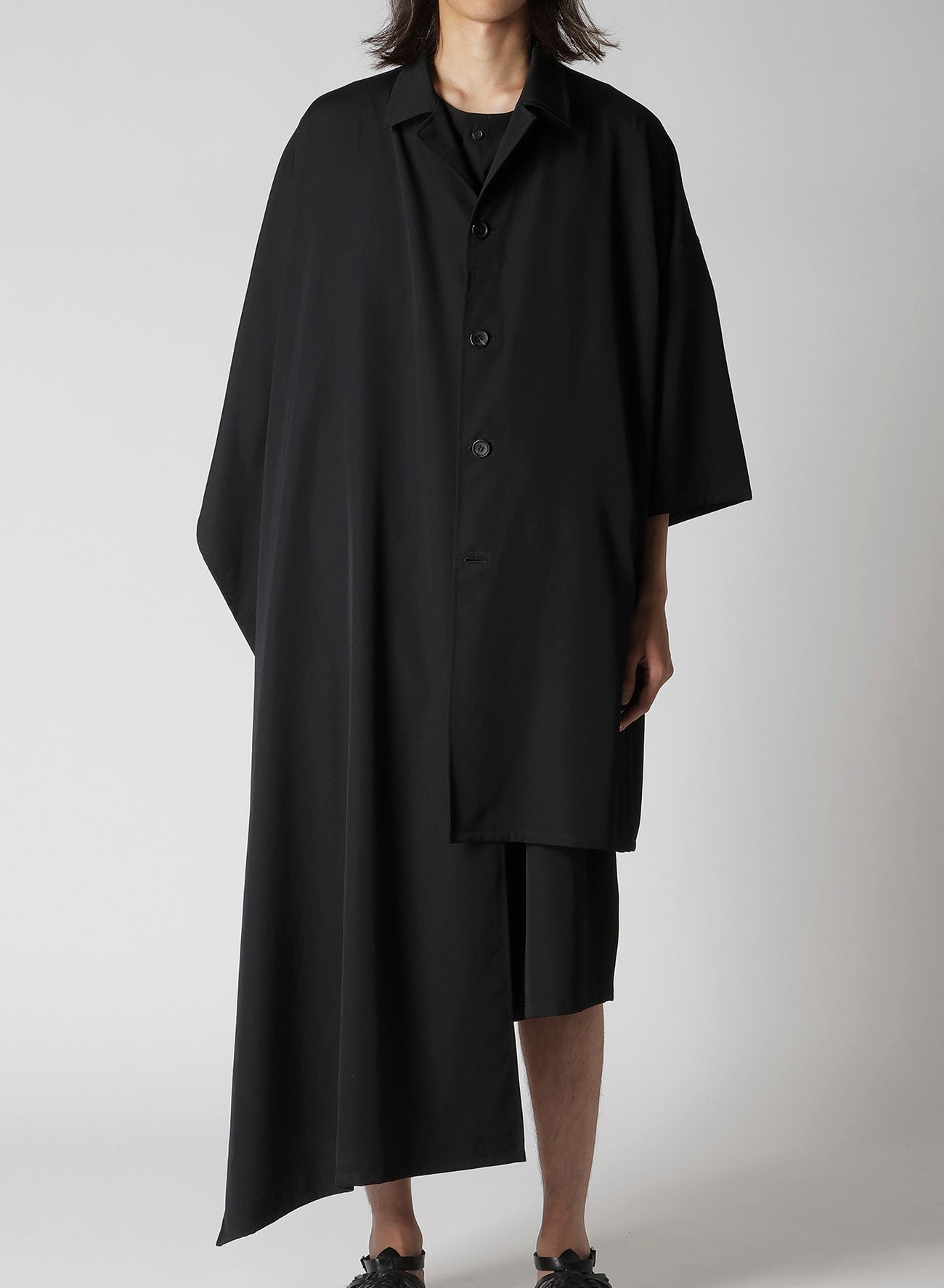 WOOL GABARDINE WOOL GABARDINE LONG CAPE JACKET – THE SHOP YOHJI