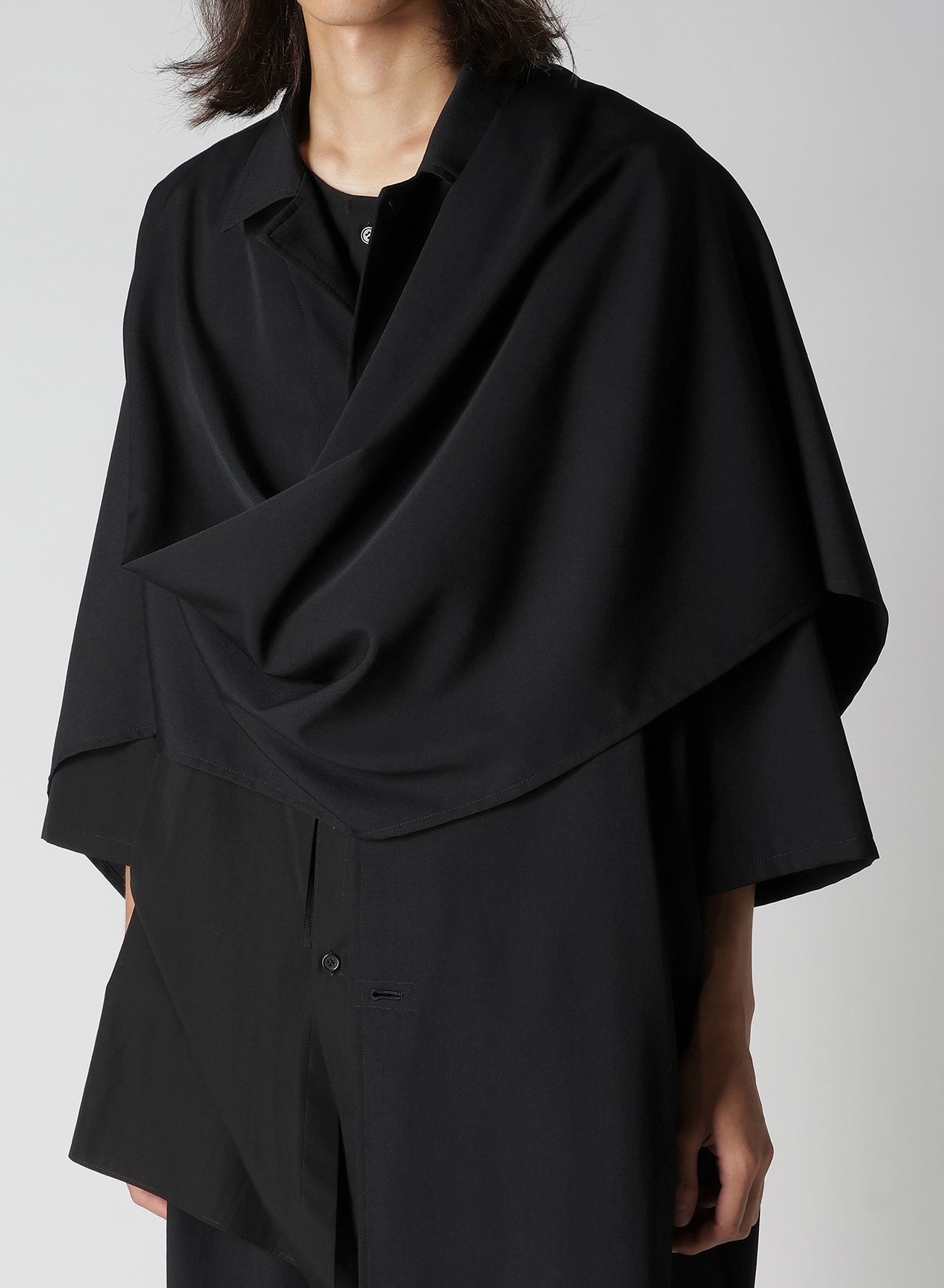 WOOL GABARDINE WOOL GABARDINE LONG CAPE JACKET – THE SHOP YOHJI