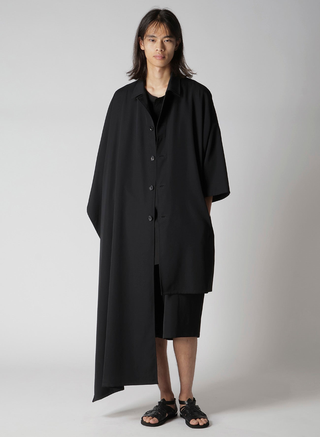 WOOL GABARDINE WOOL GABARDINE LONG CAPE JACKET – THE SHOP YOHJI
