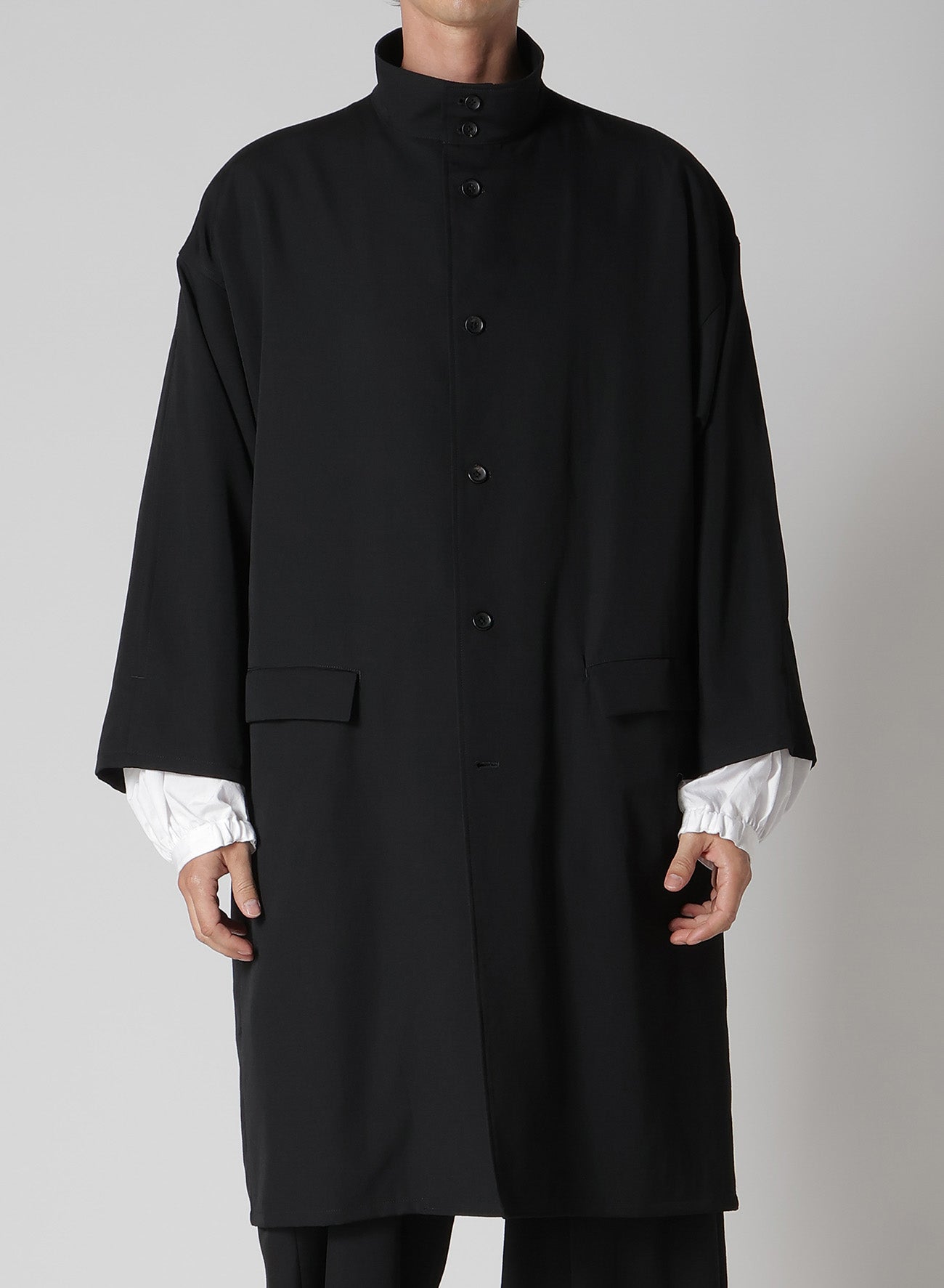 WOOL GABARDINE SLEEVE SLIT STAND JACKET – THE SHOP YOHJI YAMAMOTO