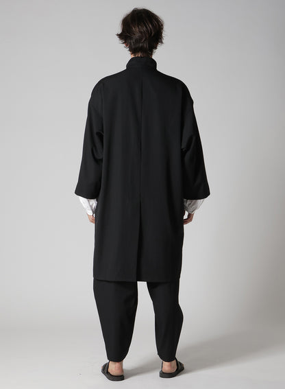 WOOL GABARDINE SLEEVE SLIT STAND JACKET