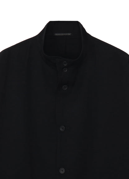 WOOL GABARDINE SLEEVE SLIT STAND JACKET