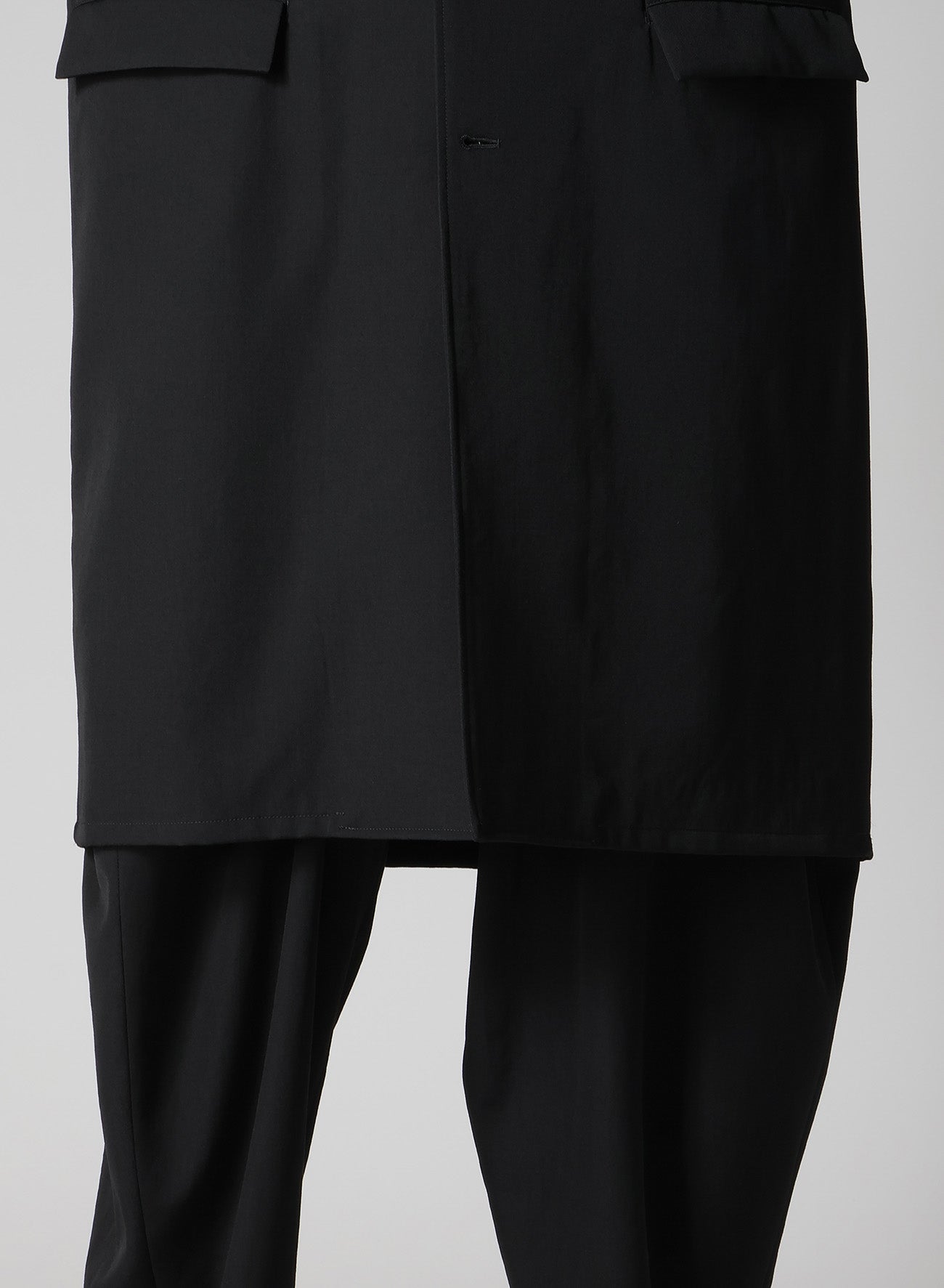 WOOL GABARDINE SLEEVE SLIT STAND JACKET