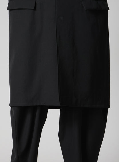 WOOL GABARDINE SLEEVE SLIT STAND JACKET