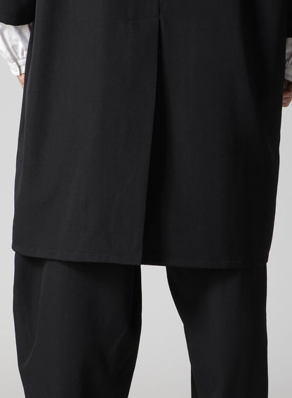 WOOL GABARDINE SLEEVE SLIT STAND JACKET