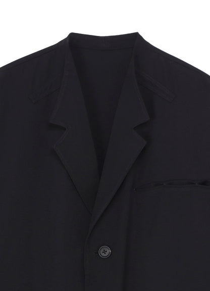 WOOL GABARDINE GUESSETED COLLAR JACKET