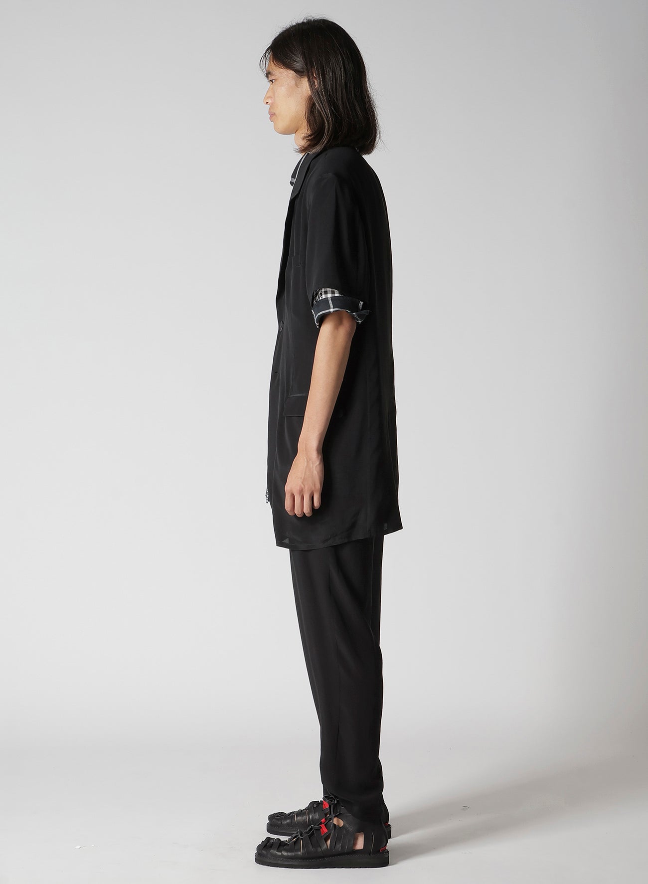 CREPE DE CHINE SHORT SLEEVE 2 BUTTONS JACKET