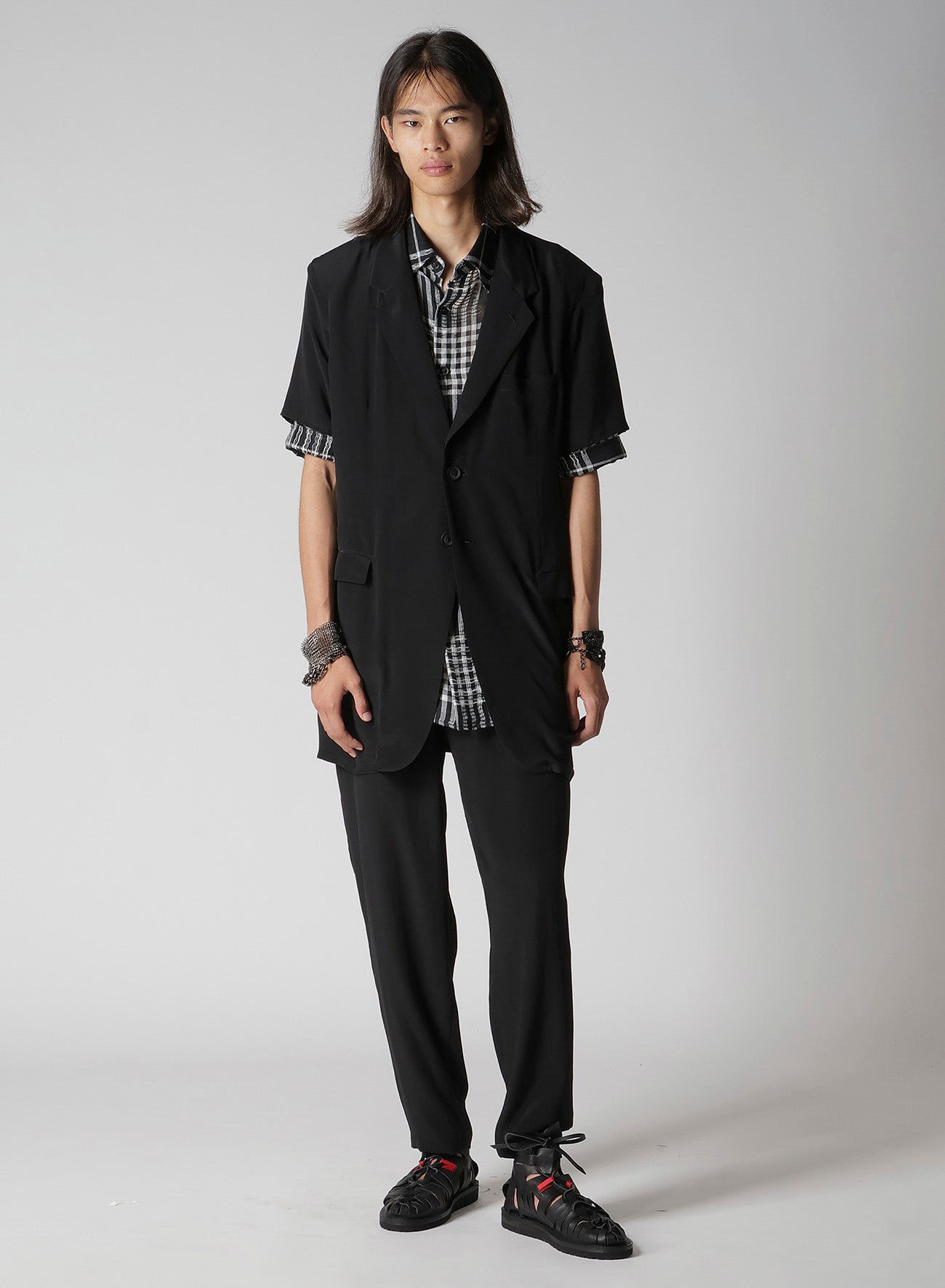 CREPE DE CHINE SHORT SLEEVE 2 BUTTONS JACKET