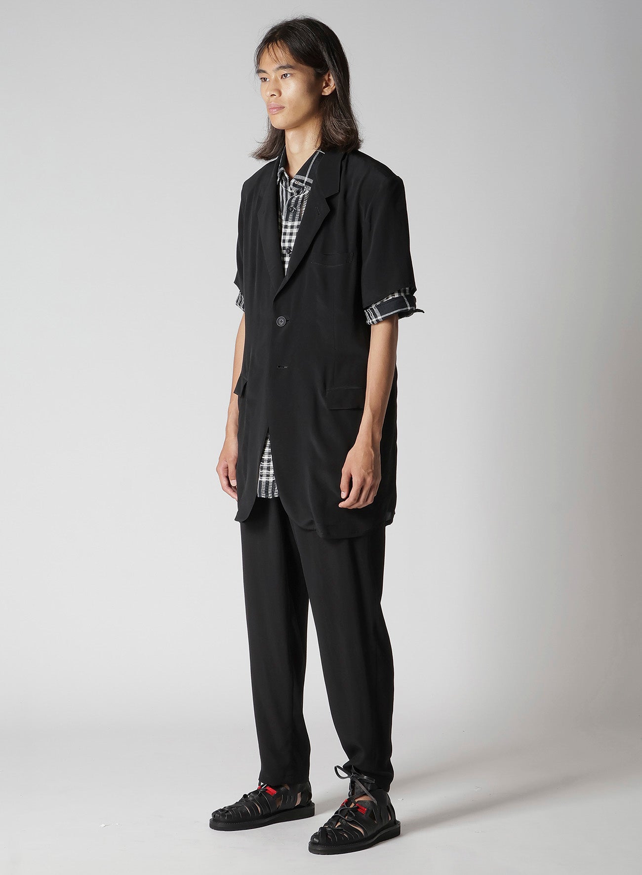 CREPE DE CHINE SHORT SLEEVE 2 BUTTONS JACKET