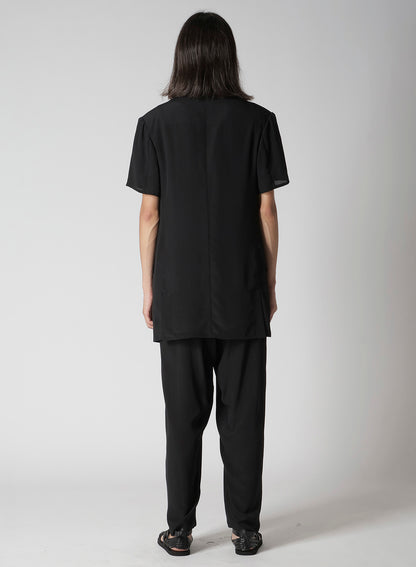CREPE DE CHINE 2 BUTTONS SHORT SLEEVE JACKET