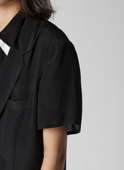 CREPE DE CHINE 2 BUTTONS SHORT SLEEVE JACKET