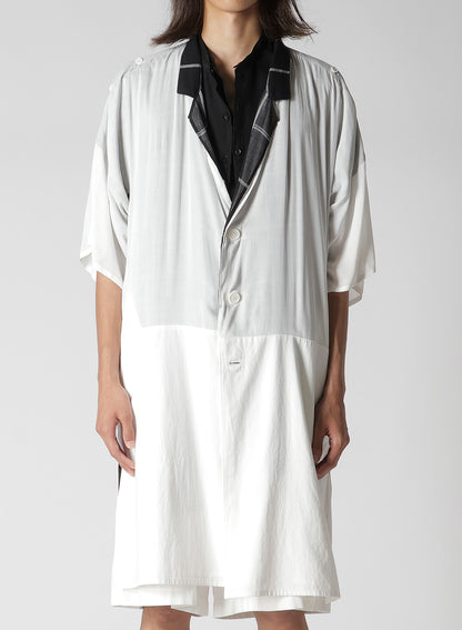 MESSAGE PRINTED PANELED COLLAR  JACKET