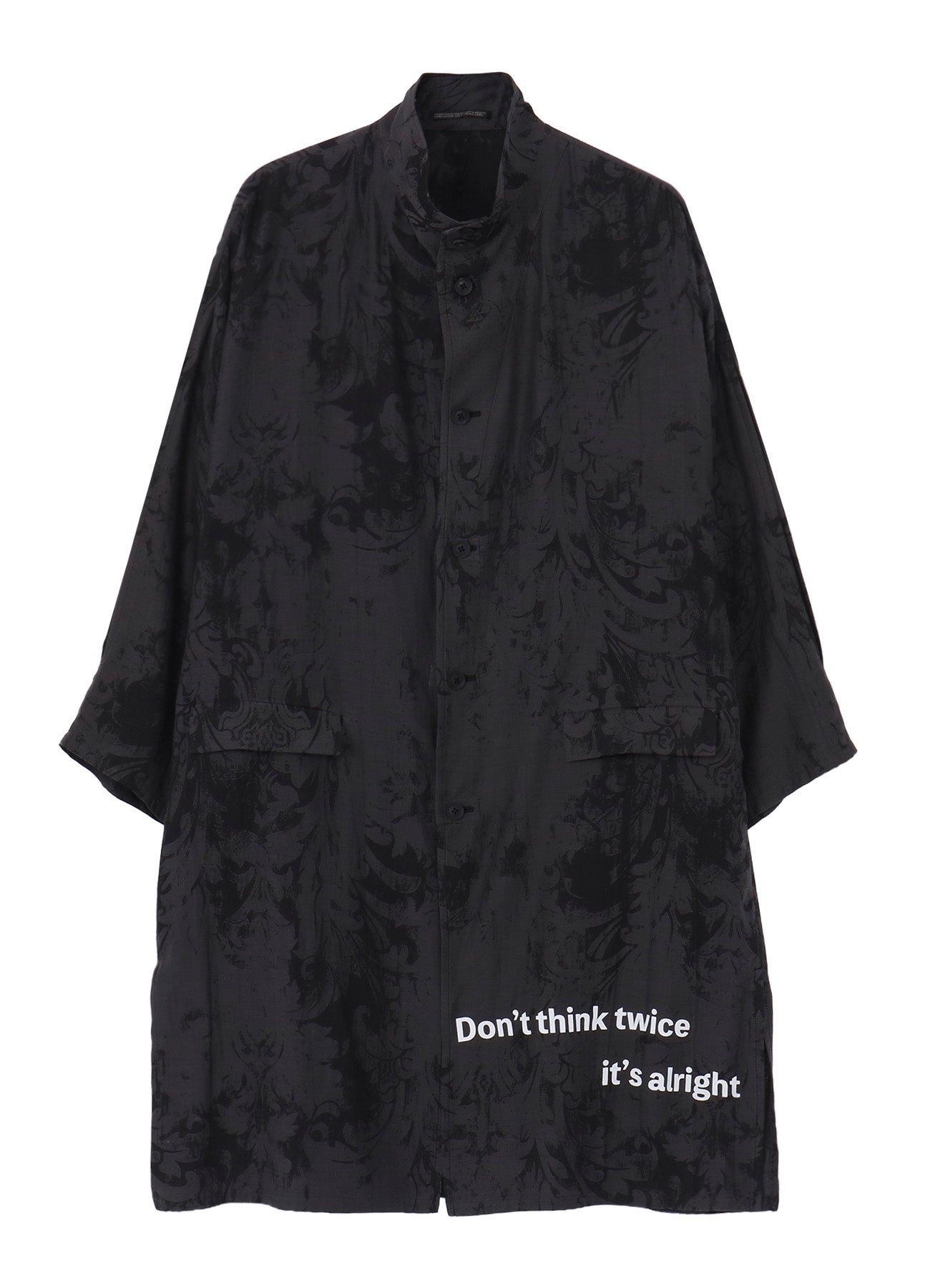 JACQUARD PATTERN MESSAGE PRINTED STAND JACKET