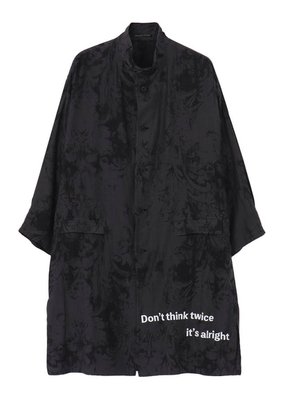 JACQUARD PATTERN MESSAGE PRINTED STAND JACKET