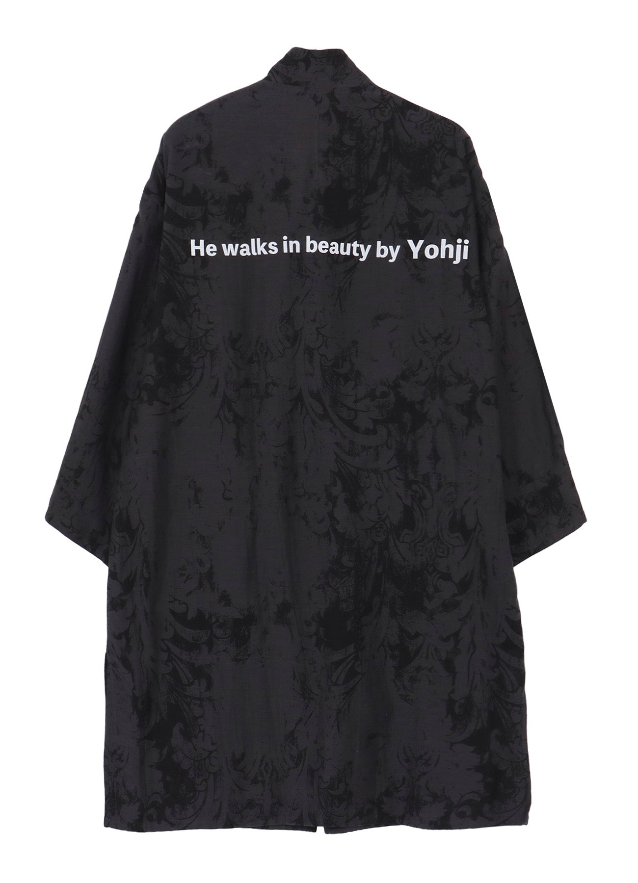 JACQUARD PATTERN MESSAGE PRINTED STAND JACKET