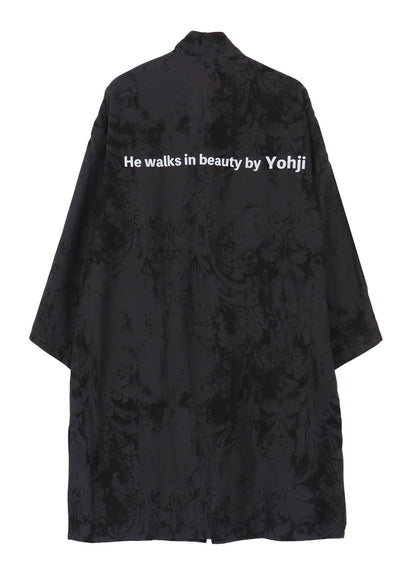 JACQUARD PATTERN MESSAGE PRINTED STAND JACKET