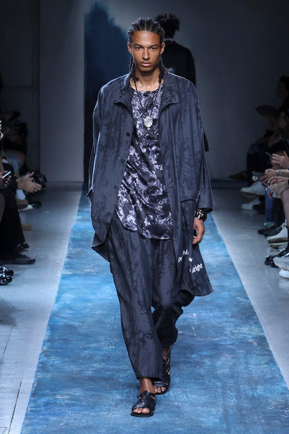 JACQUARD PATTERN MESSAGE PRINTED STAND JACKET