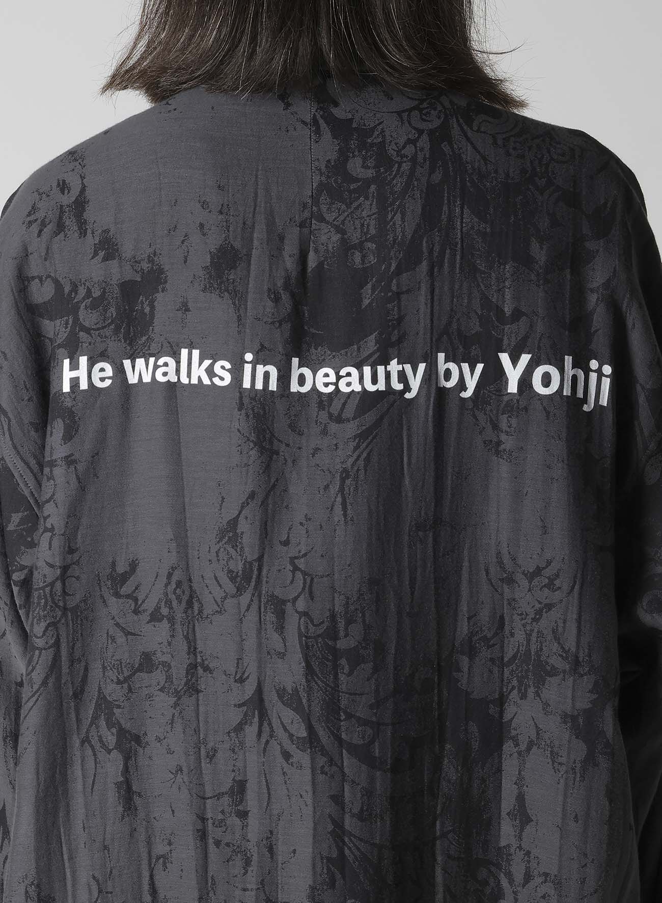 JACQUARD PATTERN MESSAGE PRINTED STAND JACKET