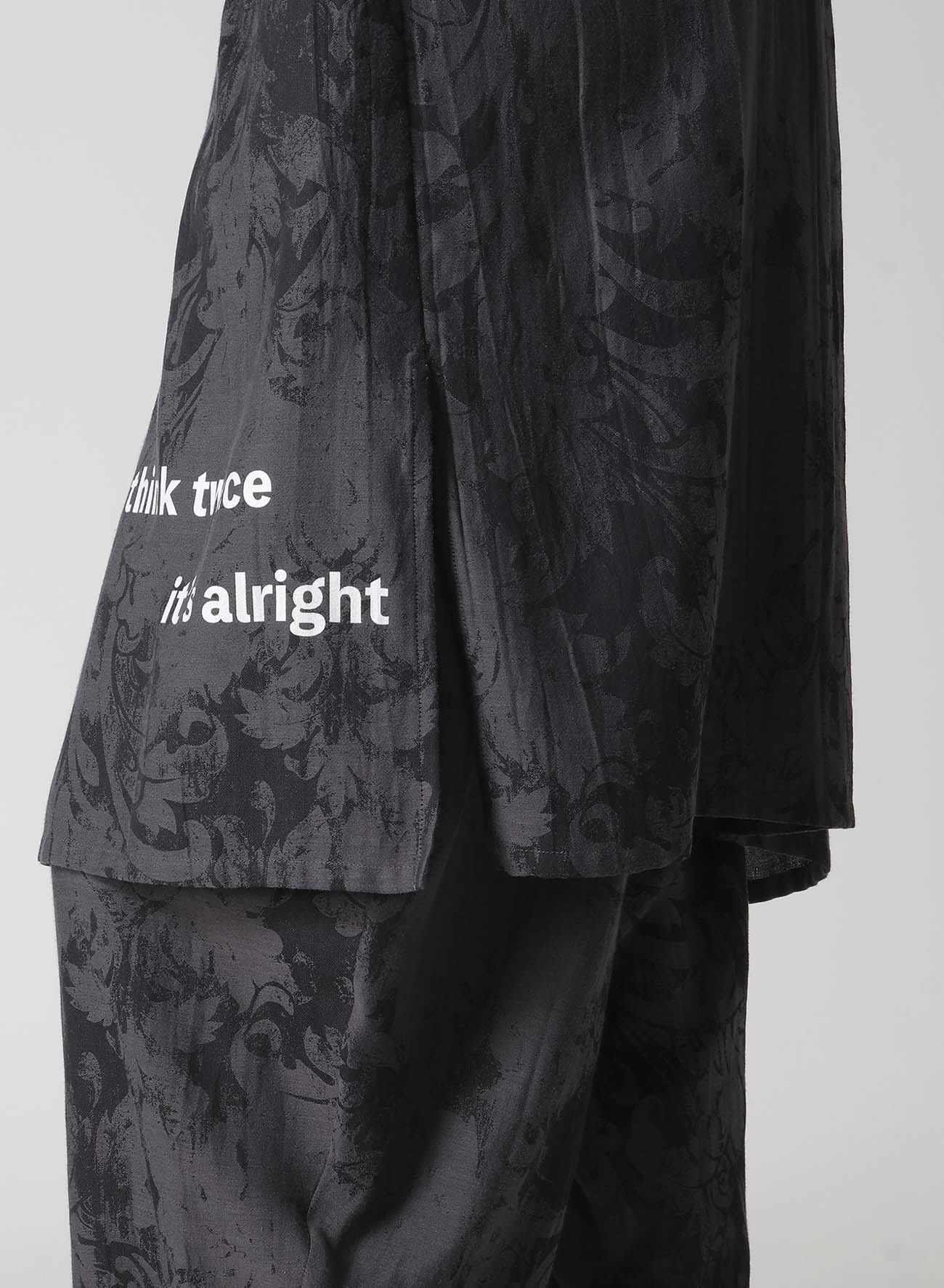 JACQUARD PATTERN MESSAGE PRINTED STAND JACKET