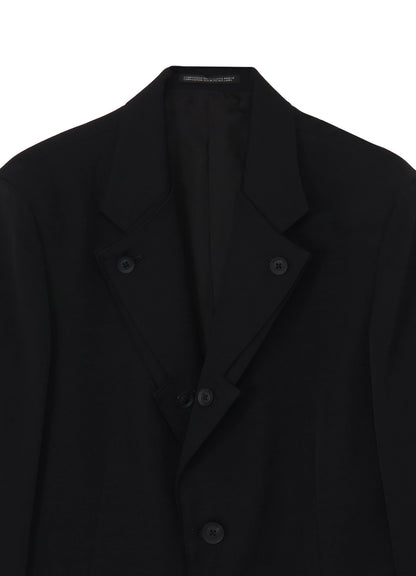 WOOL GABARDINE DOUBLE LAPEL JACKET