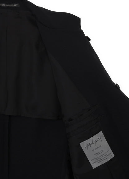 WOOL GABARDINE DOUBLE LAPEL JACKET