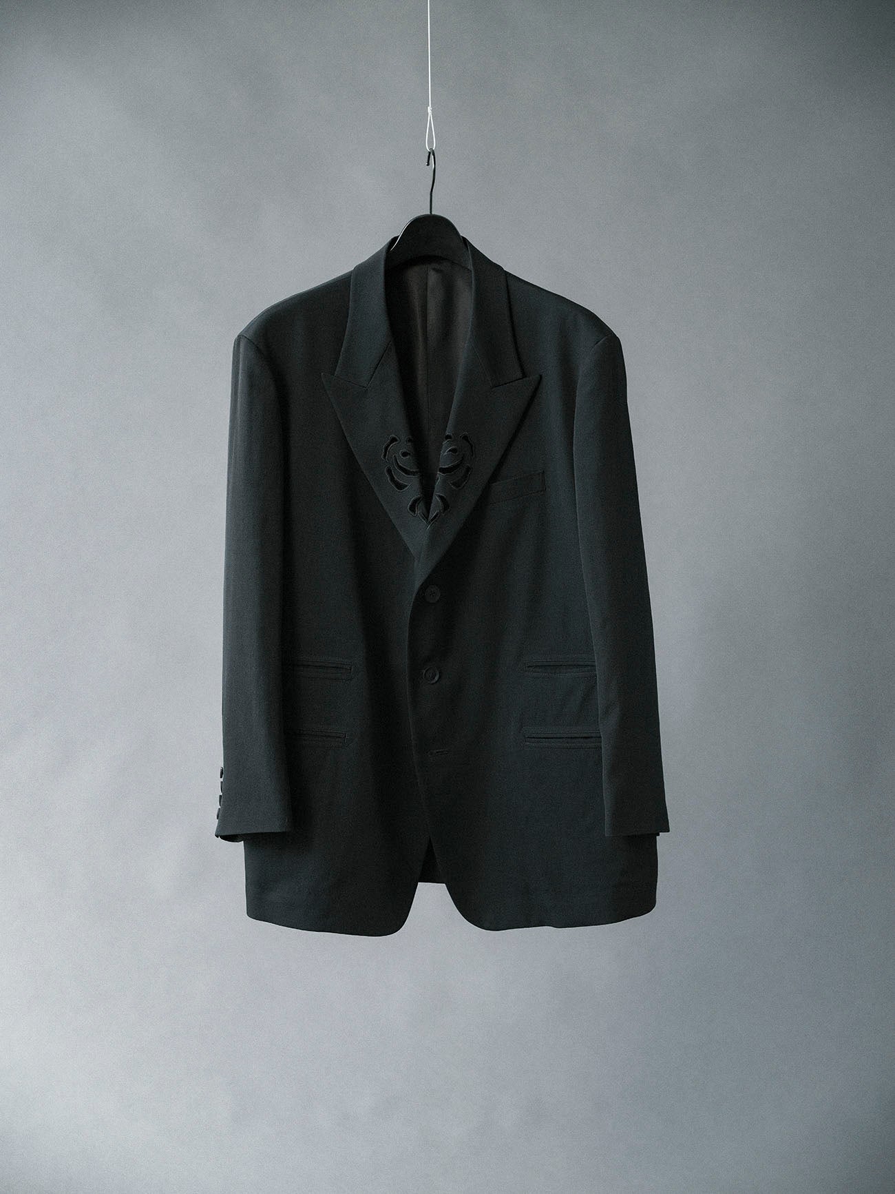 WOOL GABARDINE CUTWORK EMBROIDERY JACKET