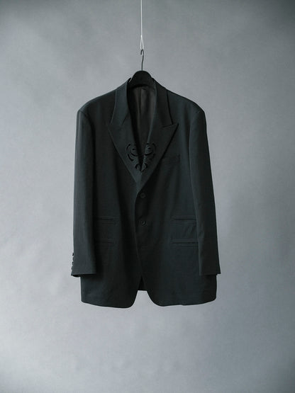 WOOL GABARDINE CUTWORK EMBROIDERY JACKET