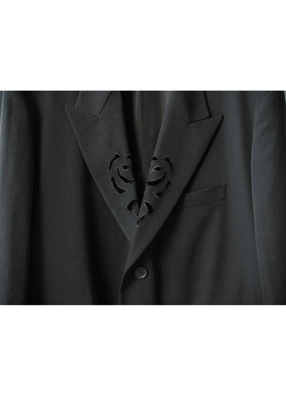 WOOL GABARDINE CUTWORK EMBROIDERY JACKET