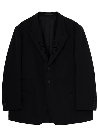WOOL GABARDINE CUTWORK EMBROIDERY JACKET