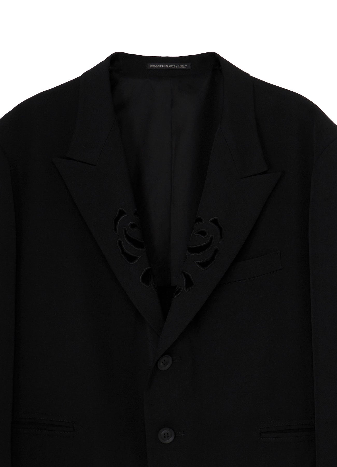 WOOL GABARDINE CUTWORK EMBROIDERY JACKET