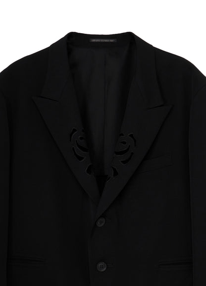 WOOL GABARDINE CUTWORK EMBROIDERY JACKET