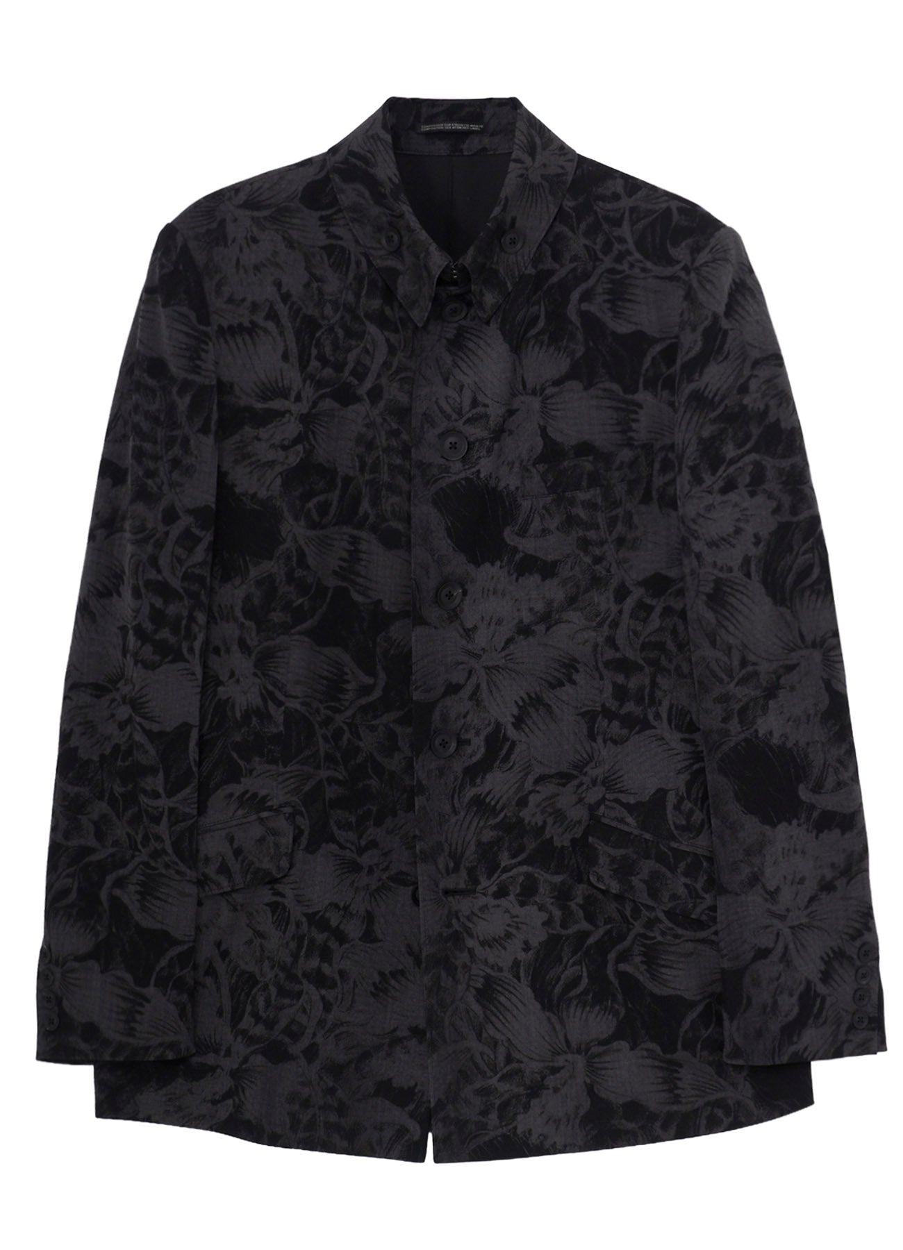WOOL GABARDINE FLORAL DISCHARGE-DYED 5BS JACKET
