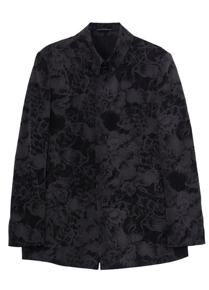 WOOL GABARDINE FLORAL DISCHARGE-DYED 5BS JACKET