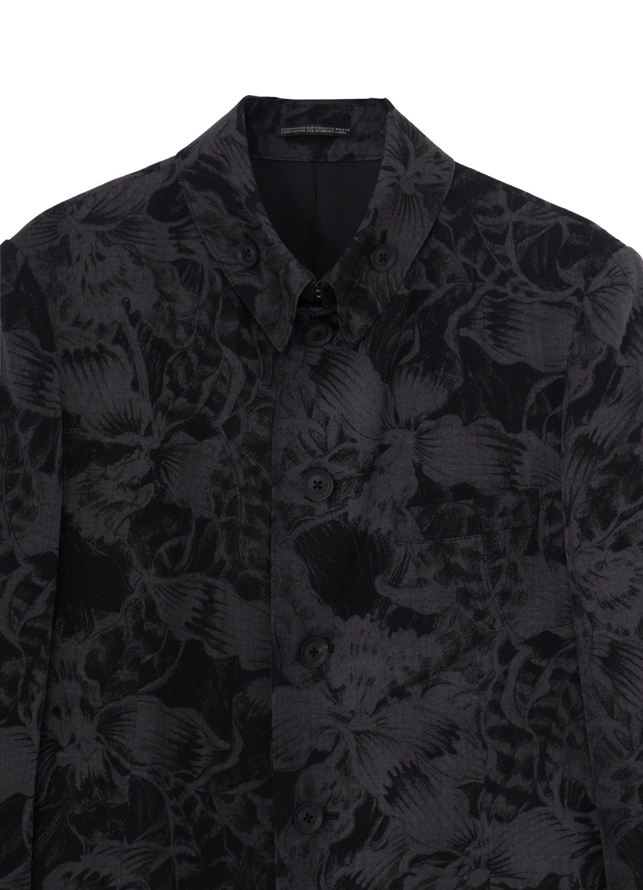 WOOL GABARDINE FLORAL DISCHARGE-DYED 5BS JACKET
