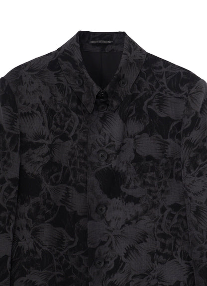 WOOL GABARDINE FLORAL DISCHARGE-DYED 5BS JACKET