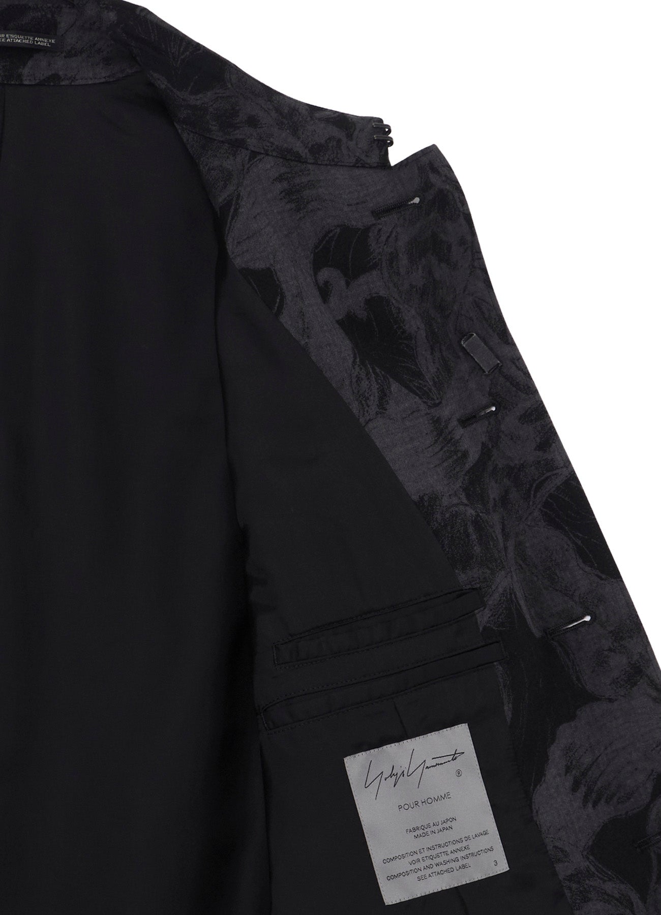 WOOL GABARDINE FLORAL DISCHARGE-DYED 5BS JACKET