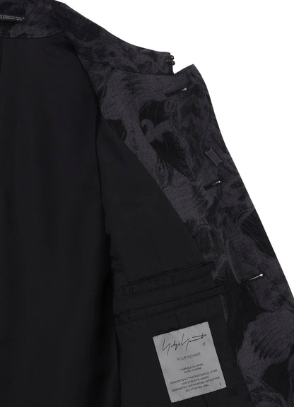WOOL GABARDINE FLORAL DISCHARGE-DYED 5BS JACKET