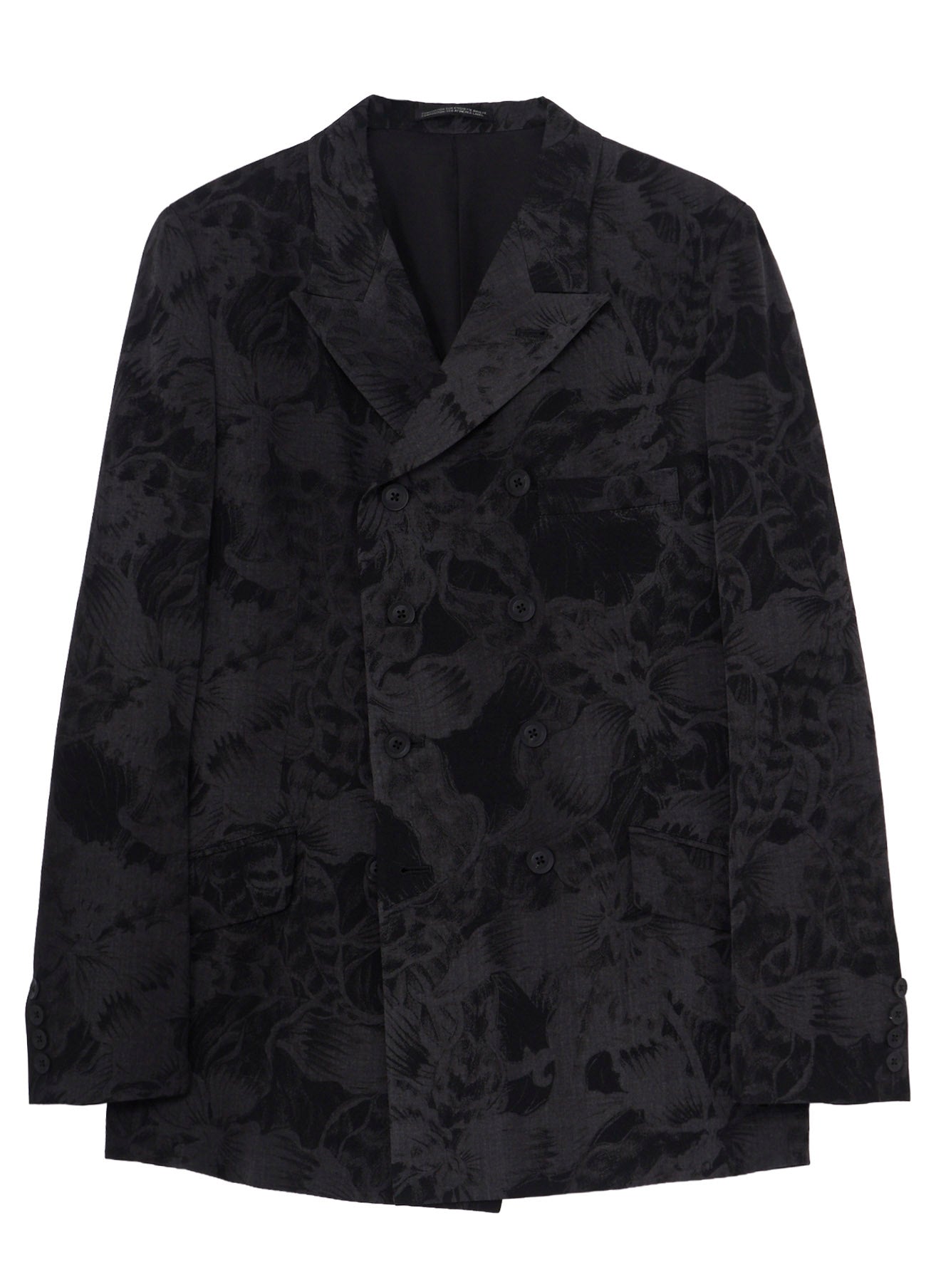 WOOL GABARDINE FLORAL DISCHARGE-DYED DOUBLE JACKET