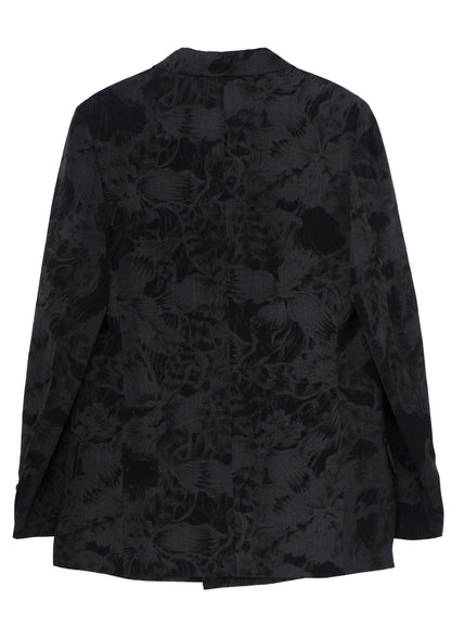 WOOL GABARDINE FLORAL DISCHARGE-DYED DOUBLE JACKET