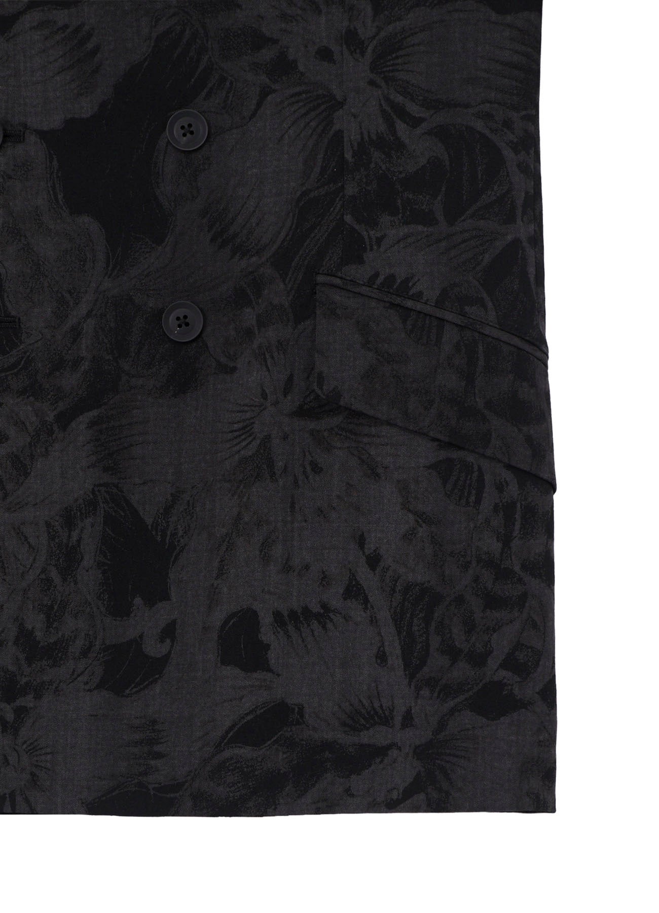WOOL GABARDINE FLORAL DISCHARGE-DYED DOUBLE JACKET